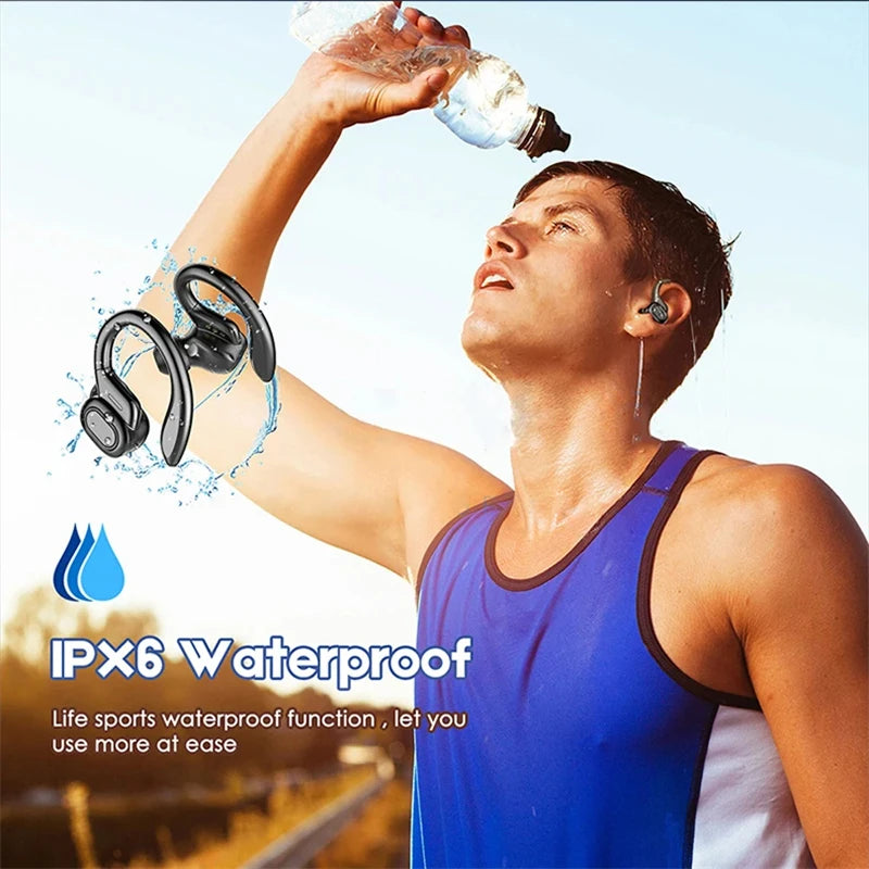 SHUKE Bluetooth Earbuds Wireless For Active Athletes Sports Earhook Headset 9D HiFi Stereo Sound Waterproof Microphone