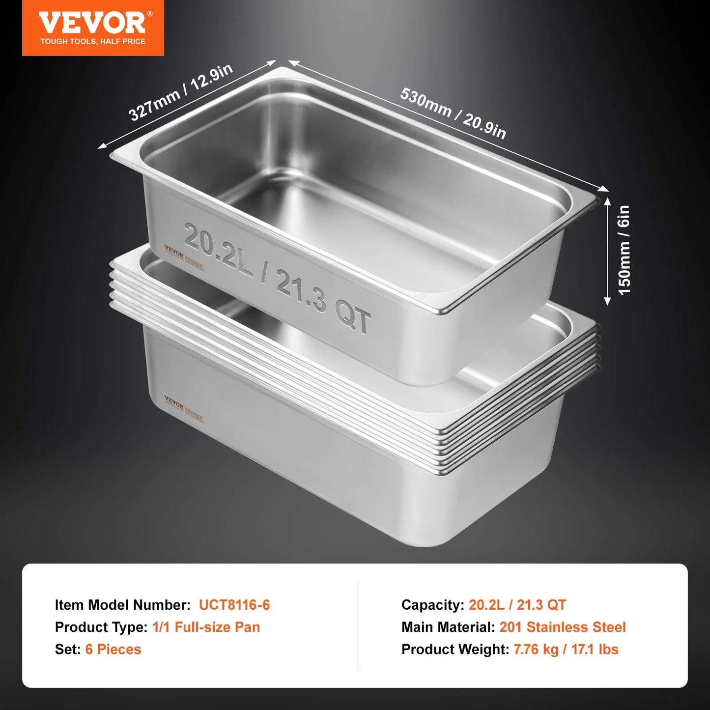 SucceBuy Stainless Steel Buffet Chafing Dish Pan