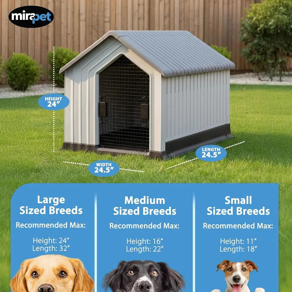 XMSJ Waterproof Plastic Dog House For Small Dogs Indoor Outdoor Shelter Durable Comfort And Security