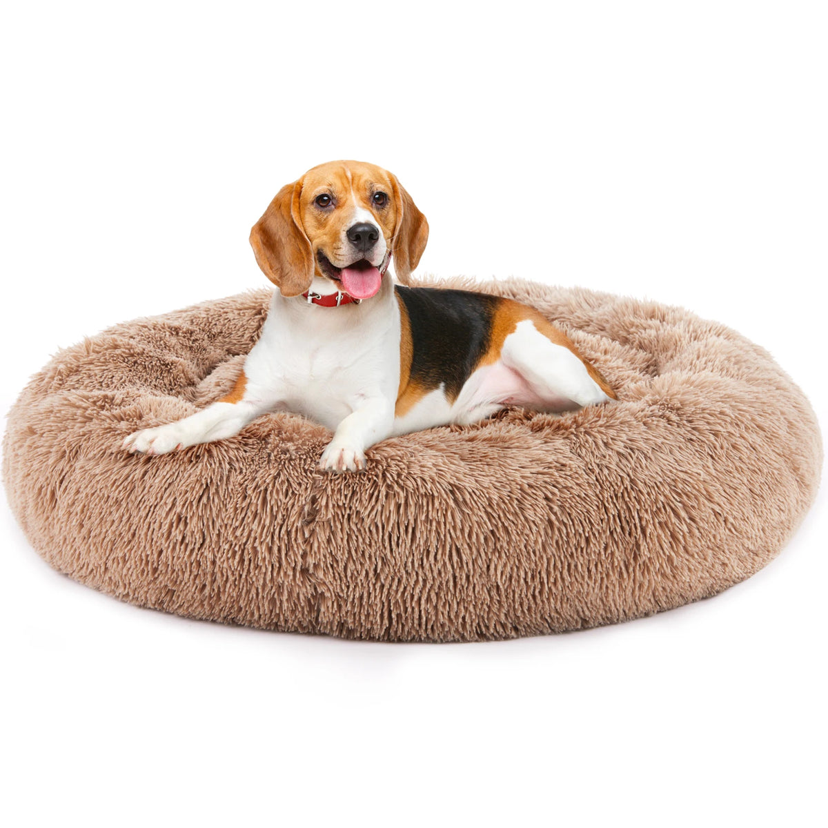JHK Round Calming Dog Bed Soft Plush Fleece
