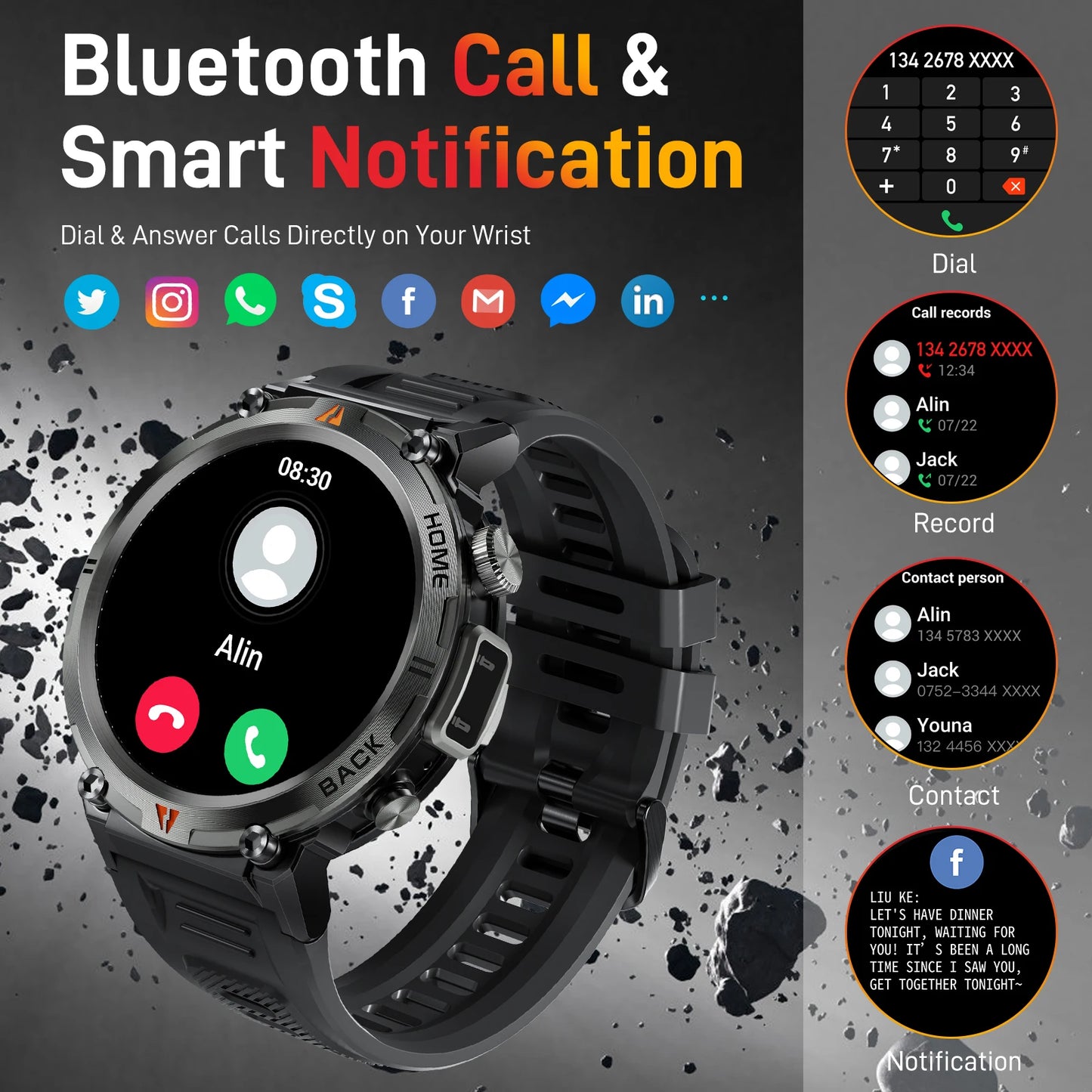 LaNikar KE3 Bluetooth Smart Watch For iOS And Android