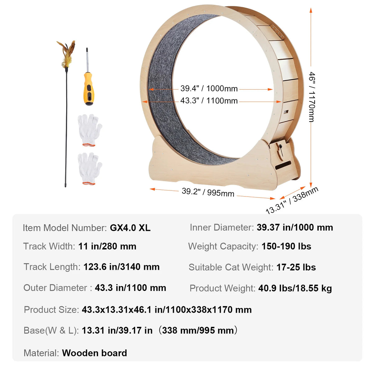 Succebuy Solid Wooden Cat Treadmill Wheel