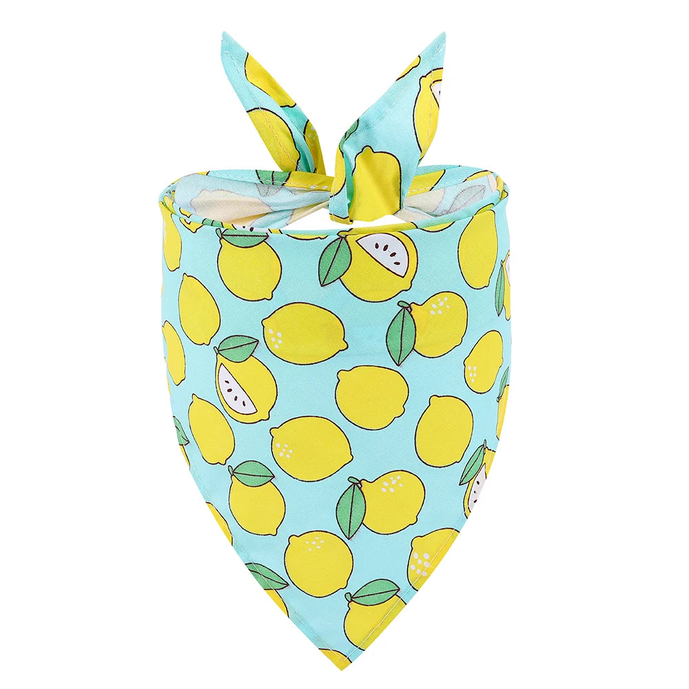 Dog Bandana Fruit Floral Spring Washable Soft Scarf