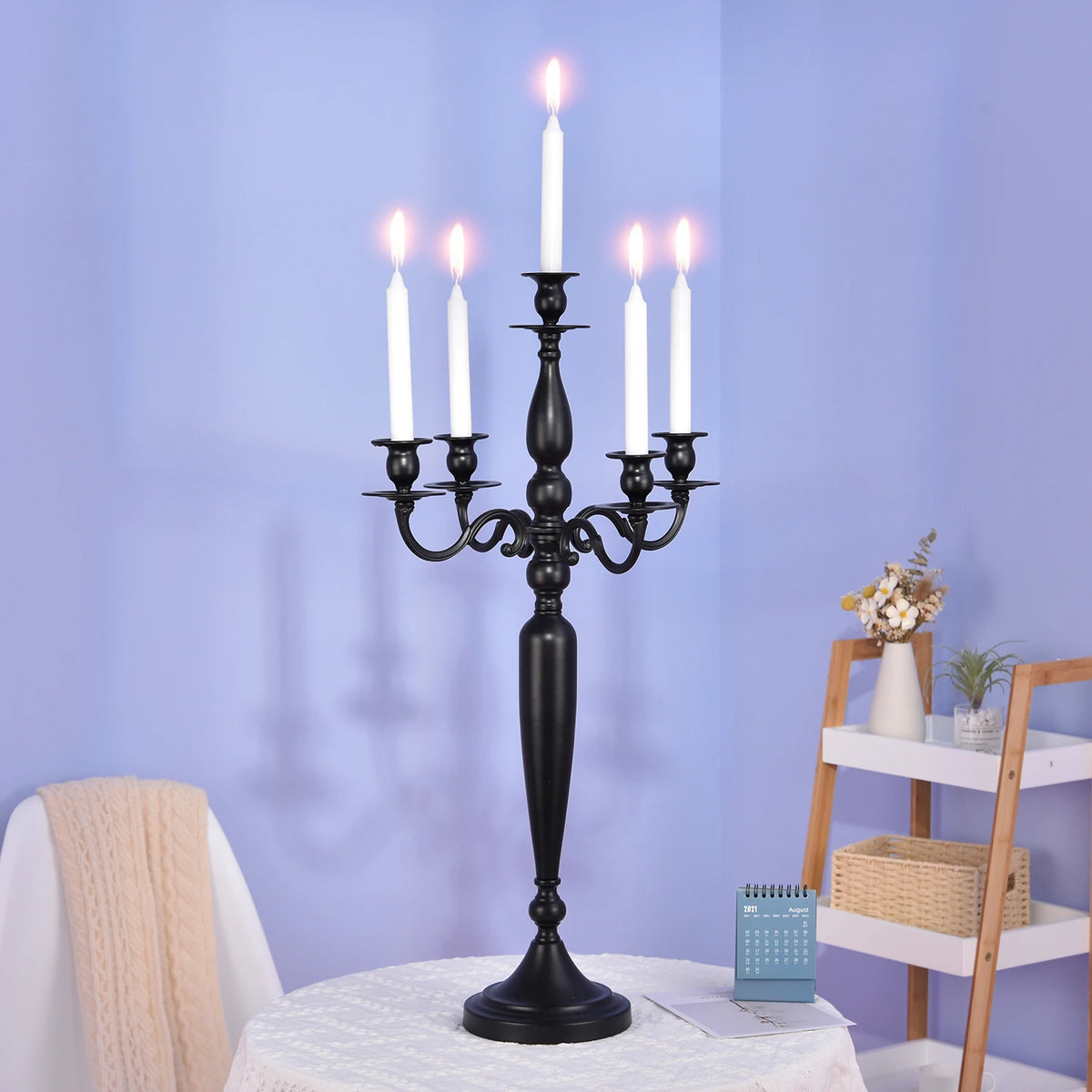 Vincigant Five Arm Metal Taper Candelabra Stand