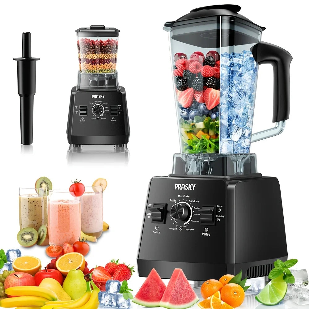 Prasky 2400W Blender And Grinder Combo Two Containers