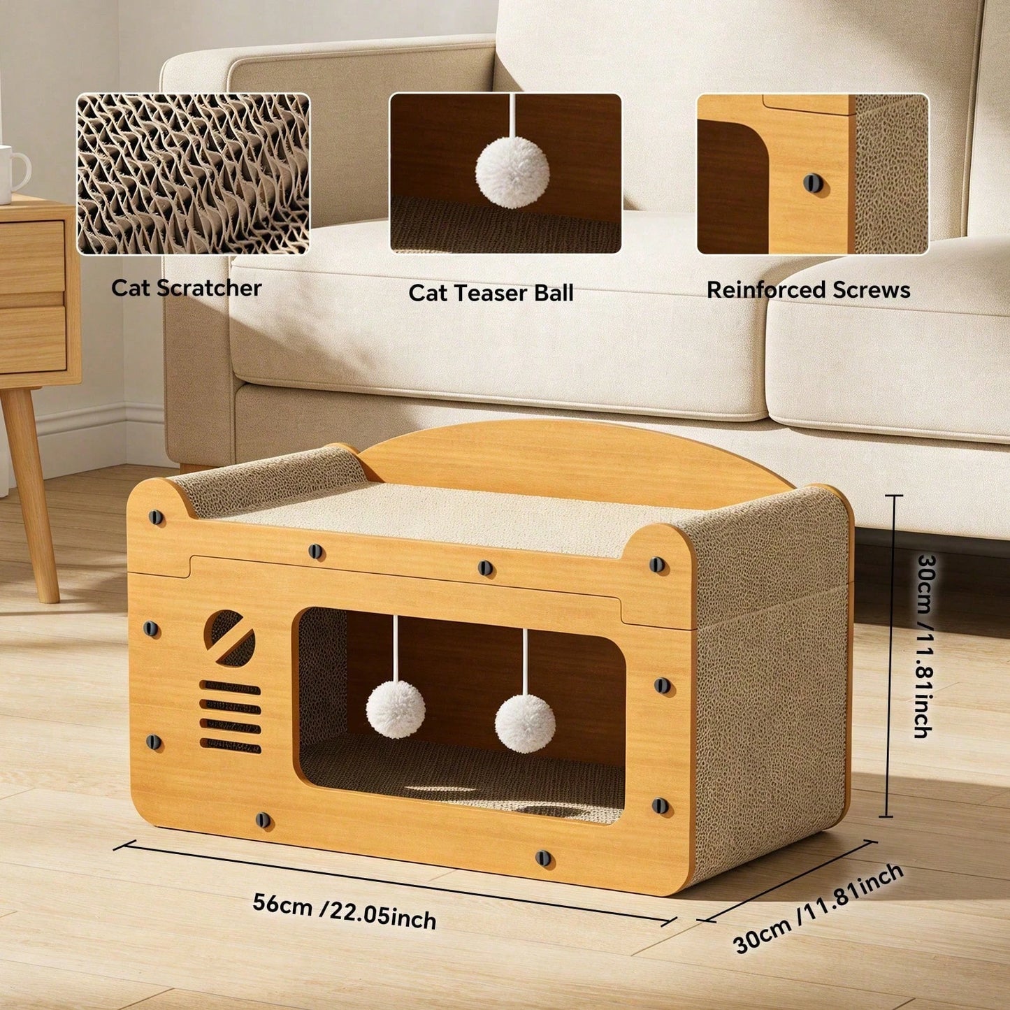 Double Layer Cardboard Cat Scratch Pad Lounge Bed House