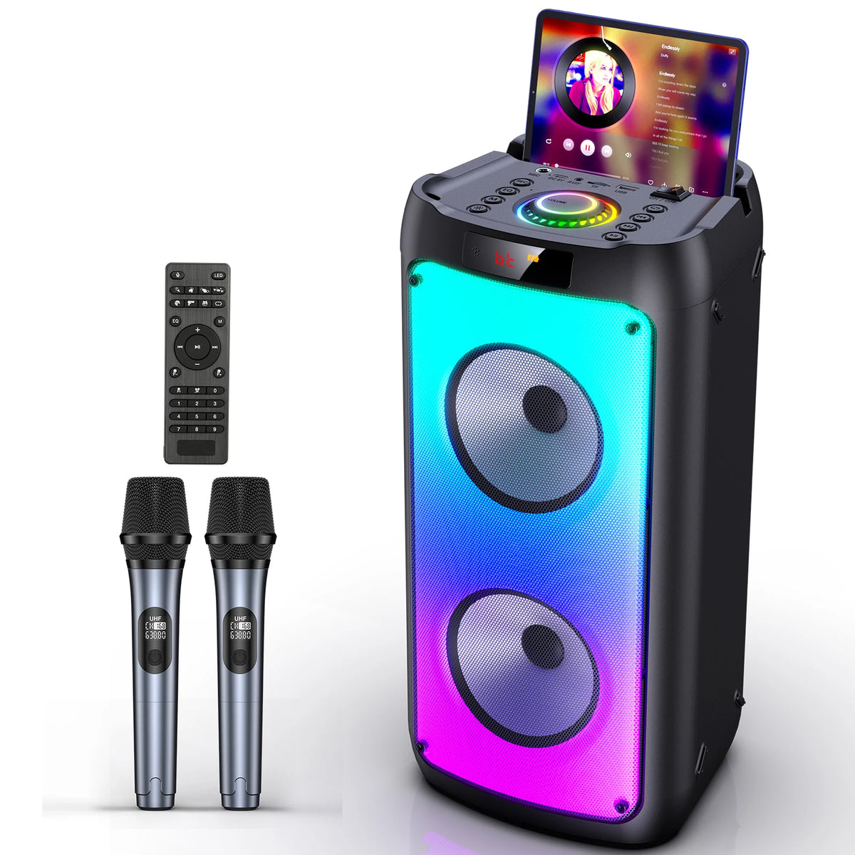 FanFun Wireless Bluetooth Karaoke Speaker With Two Mics