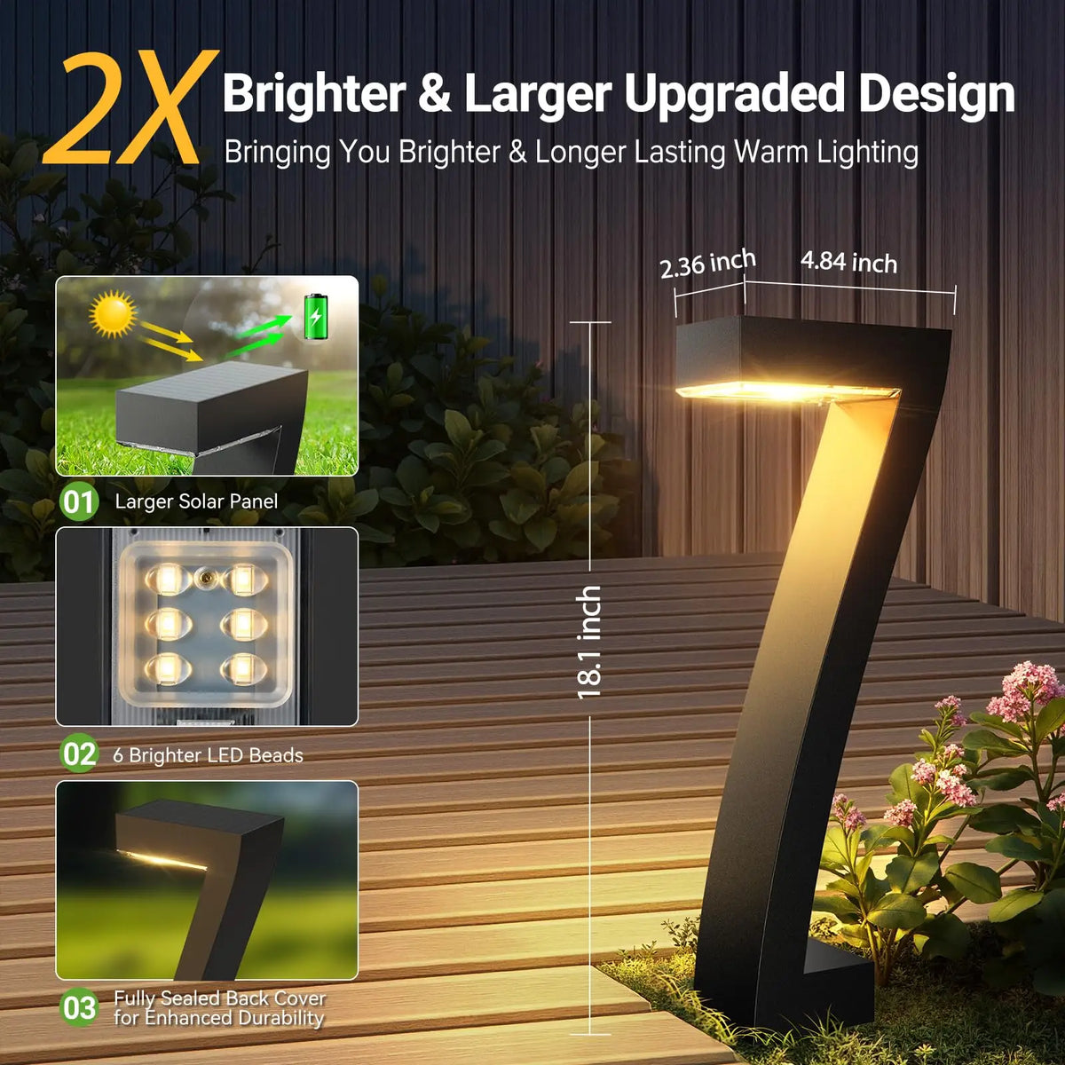 LED Solar Path Lights Outdoor IP65 Waterproof Garden Lights