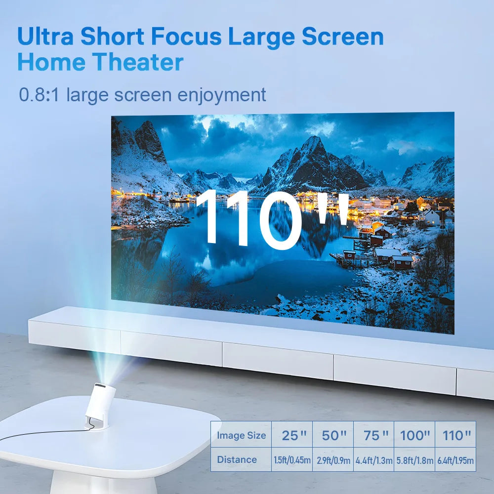 LynCast X1BQ 4K Android Projector 8000 Lumens WiFi 6