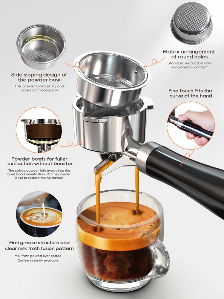 HiBREW 20 Bar Semi Automatic Espresso Machine H10B