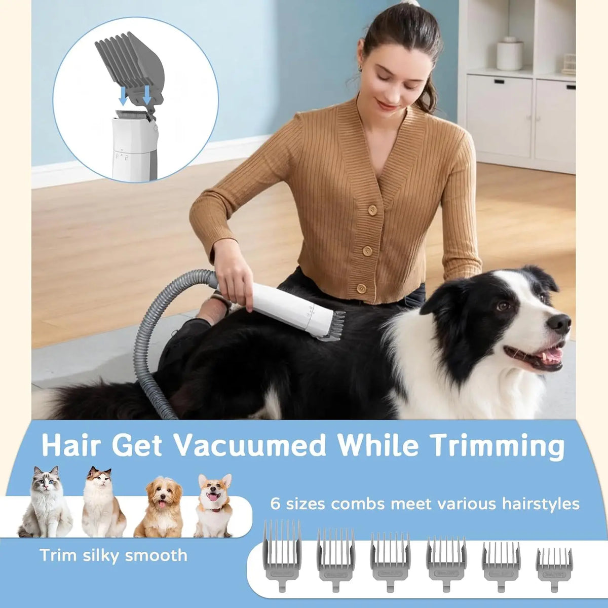 7 In 1 Dog Grooming Vacuum Kit Nail Paw Trimmer