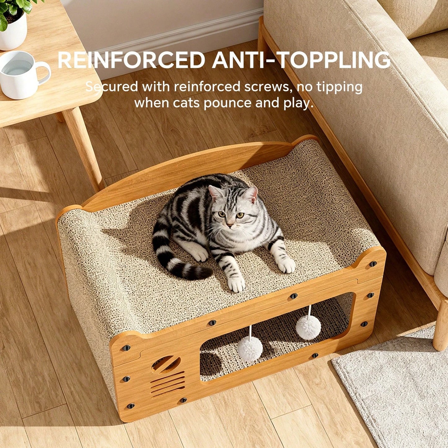 Double Layer Cardboard Cat Scratch Pad Lounge Bed House