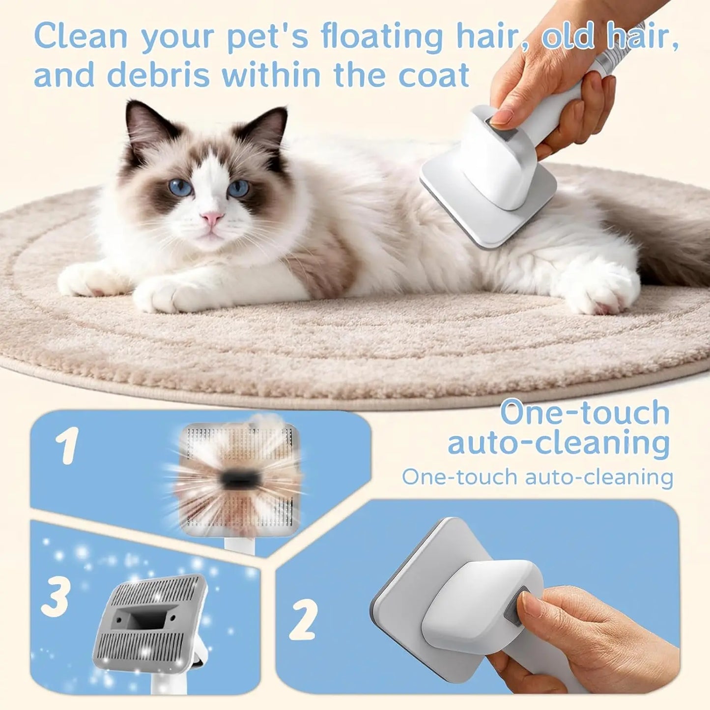 7 In 1 Dog Grooming Vacuum Kit Nail Paw Trimmer