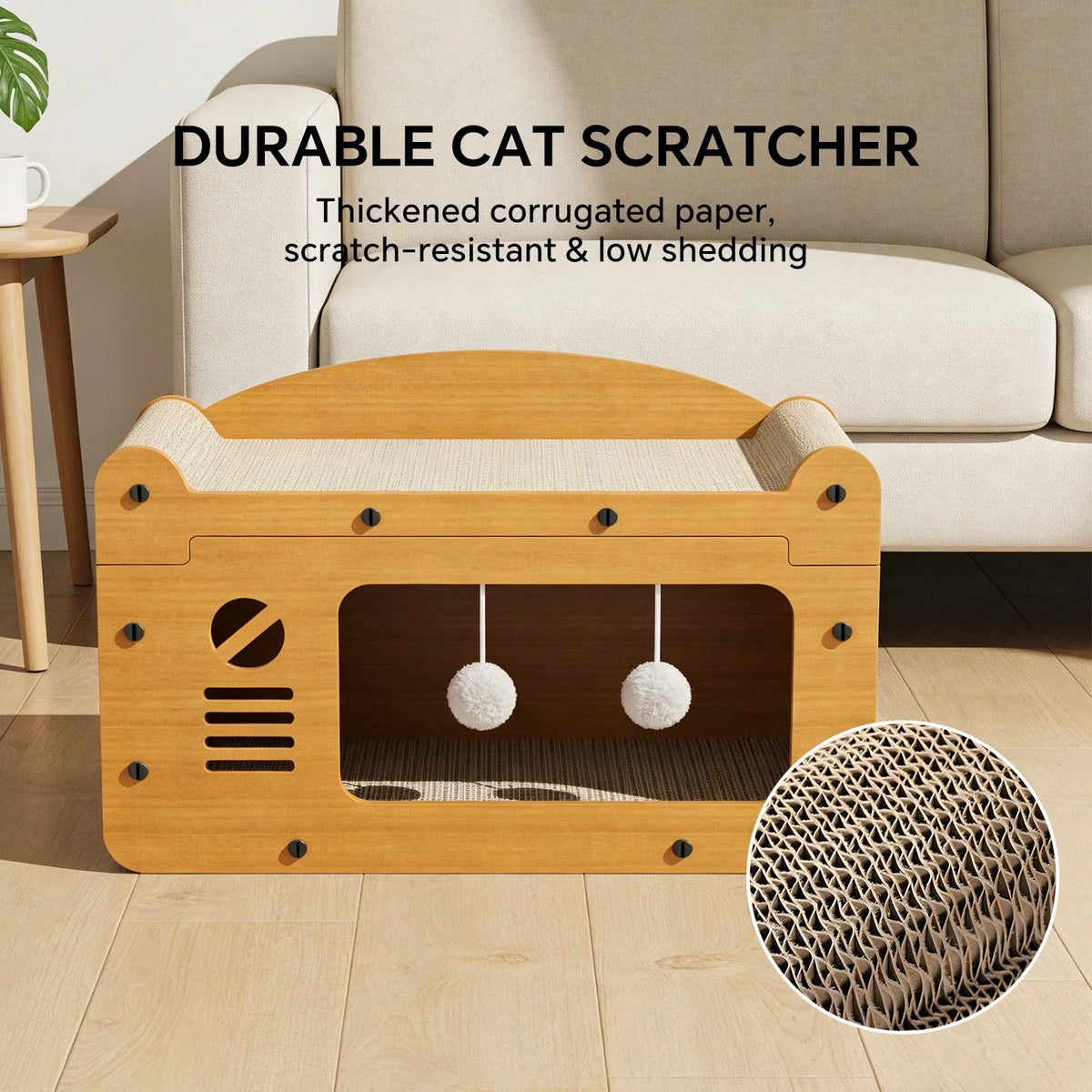 Double Layer Cardboard Cat Scratch Pad Lounge Bed House