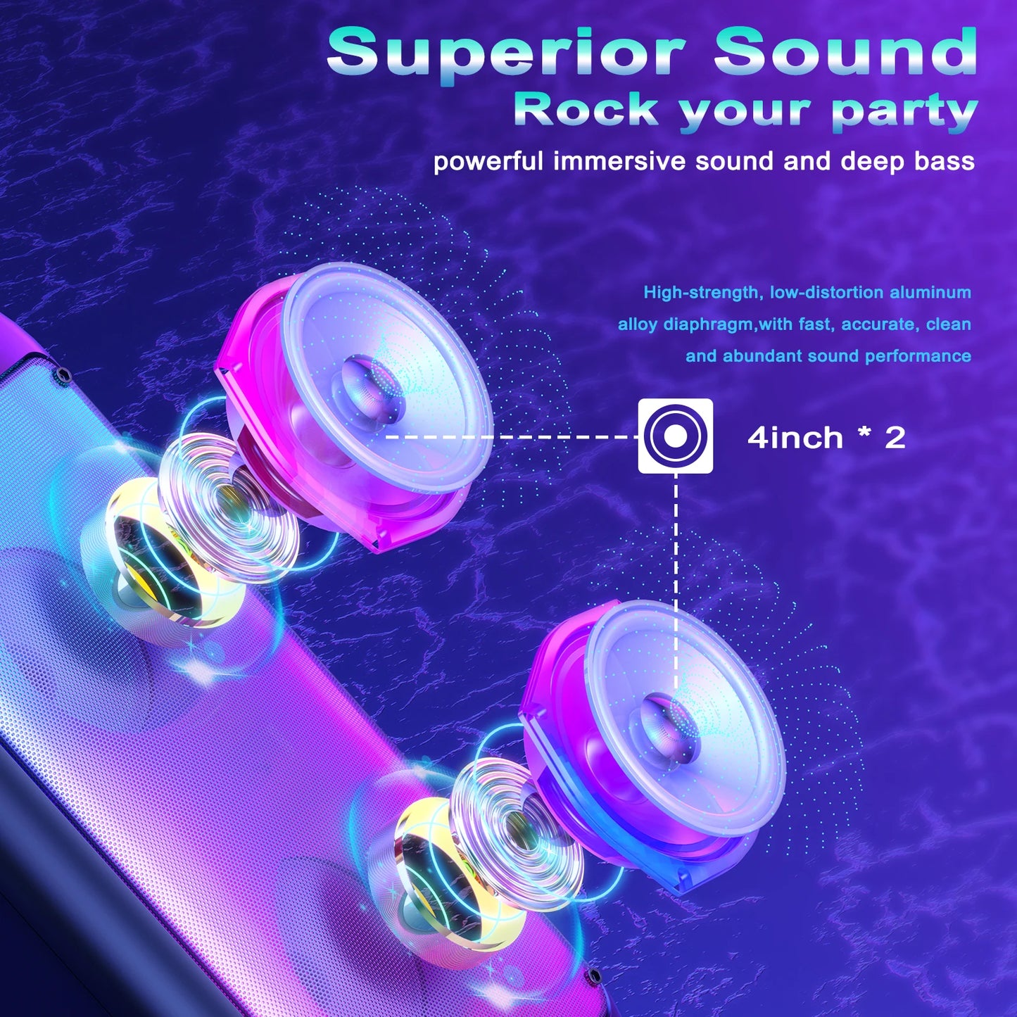 FanFun Wireless Bluetooth Karaoke Speaker With Two Mics