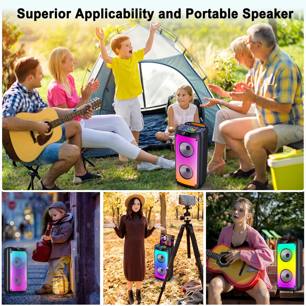 FanFun Wireless Bluetooth Karaoke Speaker With Two Mics