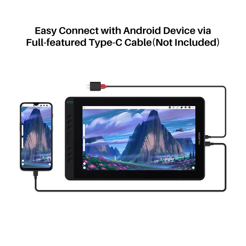 Huion Kamvas Graphic Tablet Monitor With Battery Free Stylus