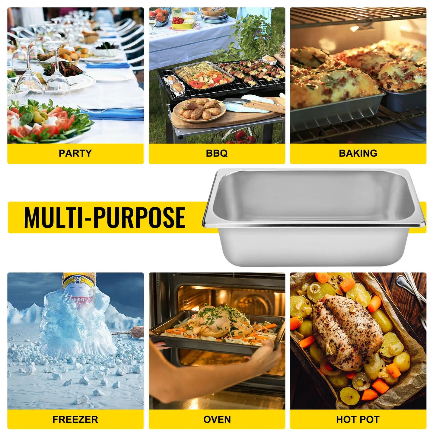 SucceBuy Stainless Steel Buffet Chafing Dish Pan