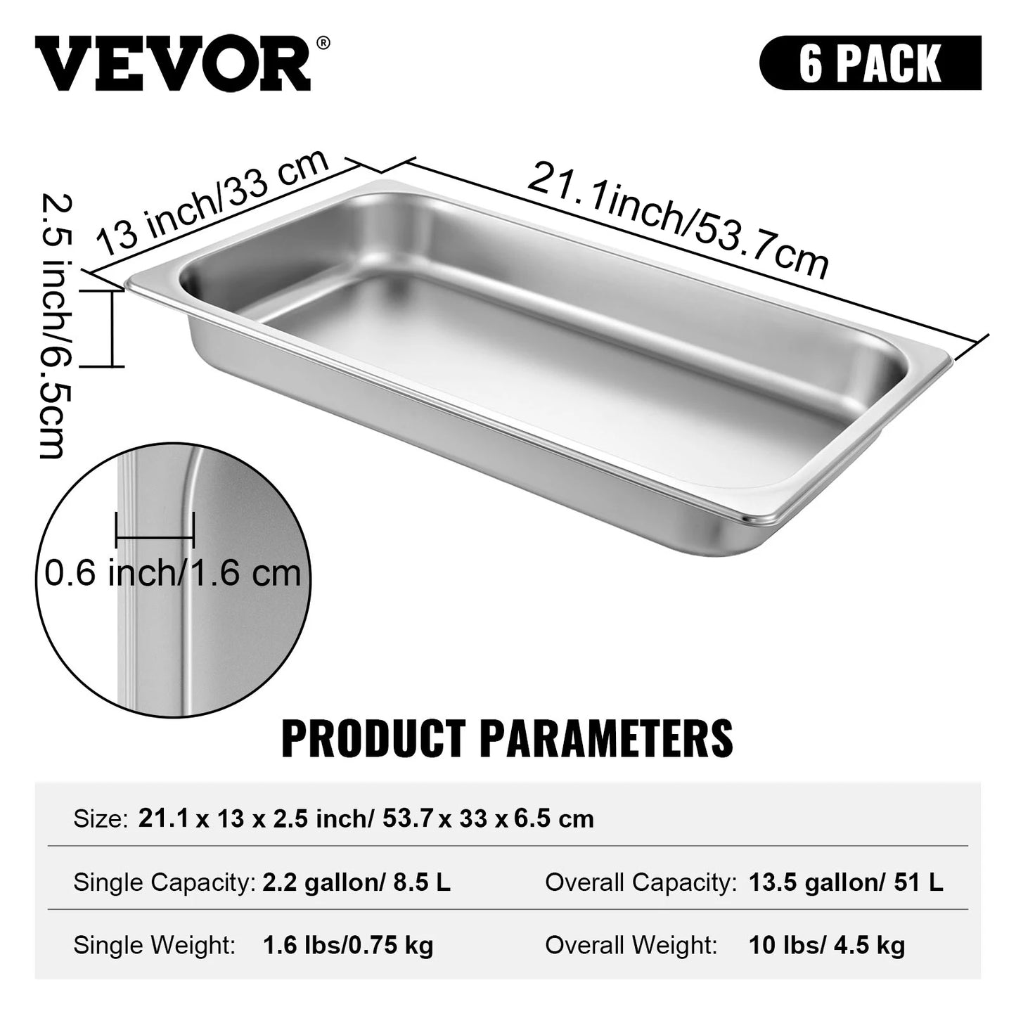 SucceBuy Stainless Steel Buffet Chafing Dish Pan