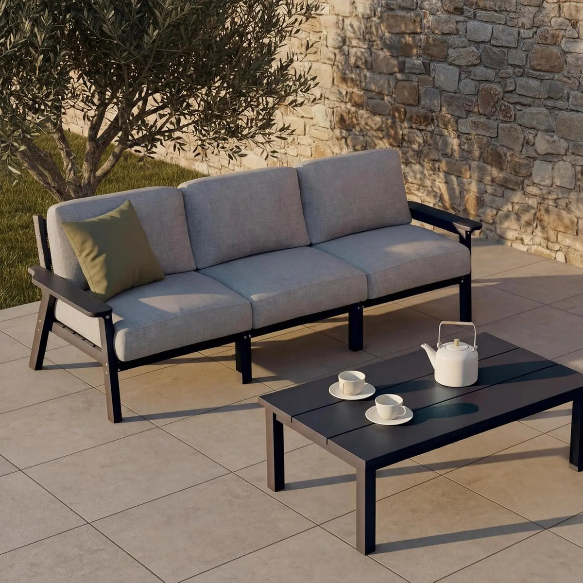 XIAOLANG Patio Three Seat Outdoor Sectional With Cushions