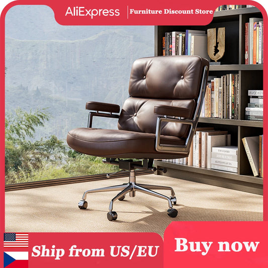 Champracer Ergonomic Leather Office Chair Aluminum Arms