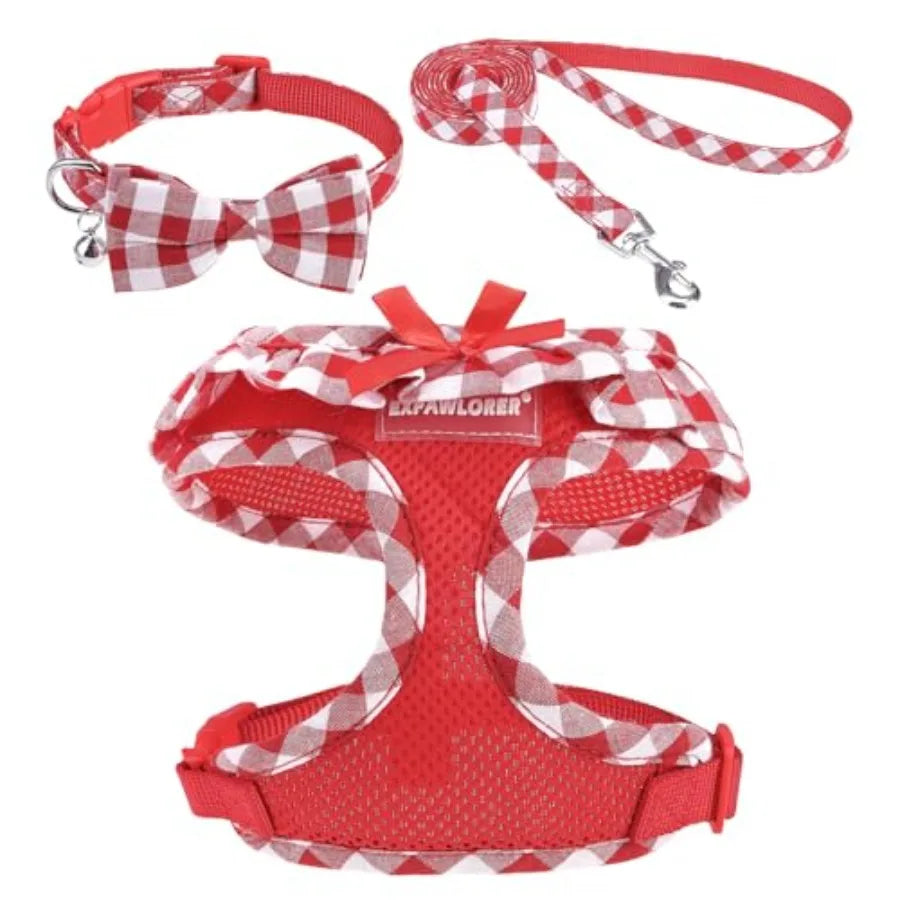 Dog Harness Leash Set Step In Adjustable No Choke Mesh Vest
