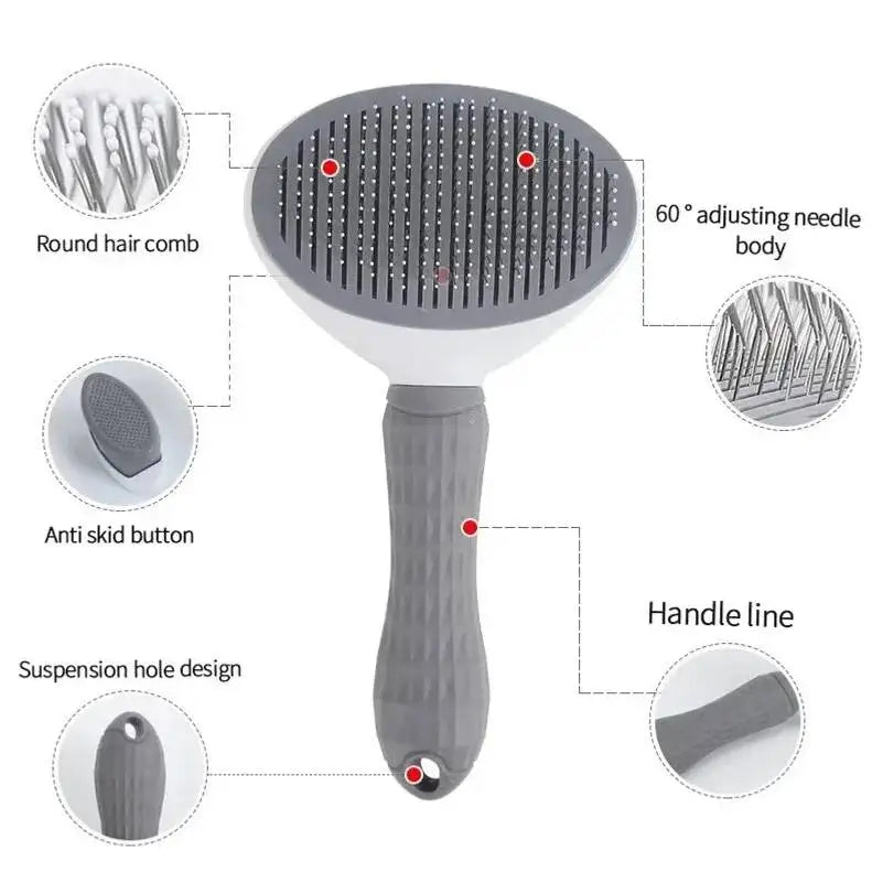 Self Cleaning Pet Hair Remover Brush For Dogs And Cats