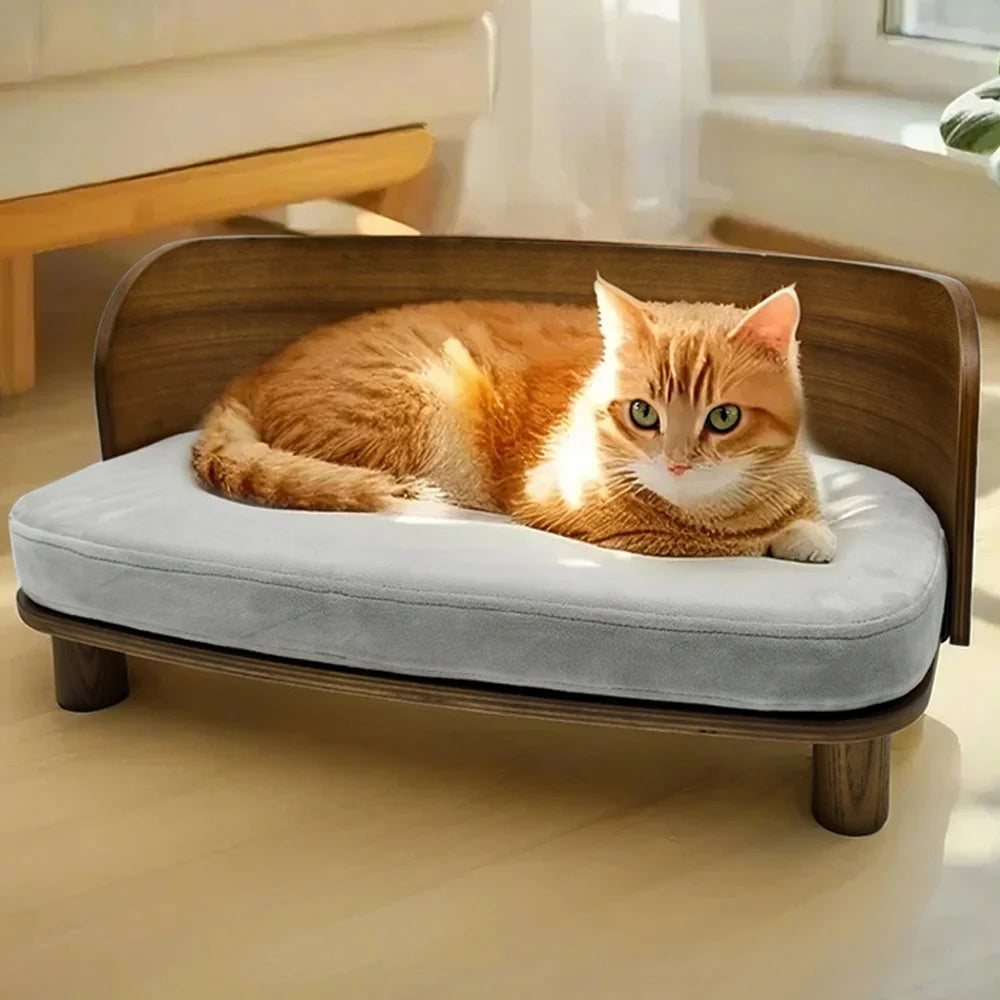 Borwart Elevated Wood Pet Sofa With Comfort Cushion