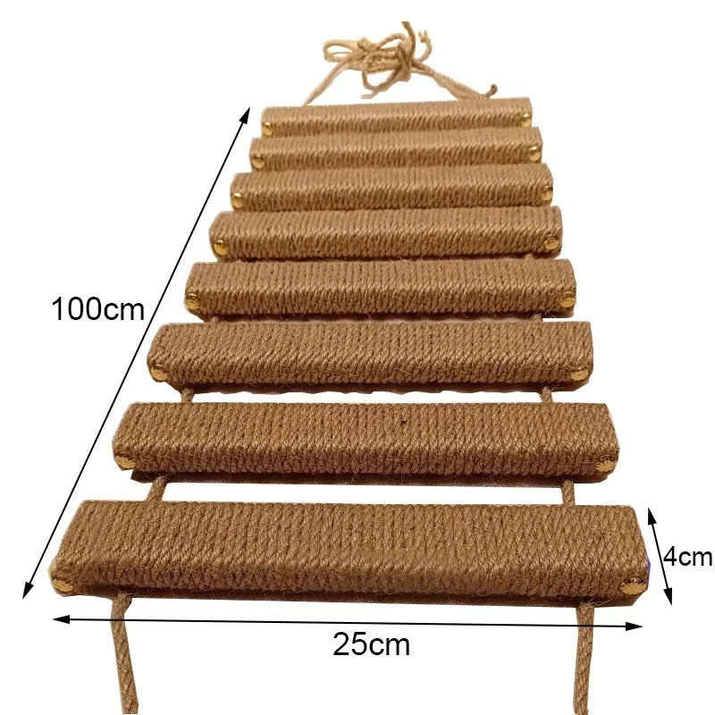 Wall Mounted Wooden Cat Climbing Shelf With Sisal Post