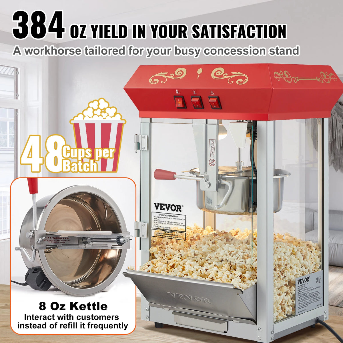 Succebuy Commercial Electric Popcorn Popper Machine