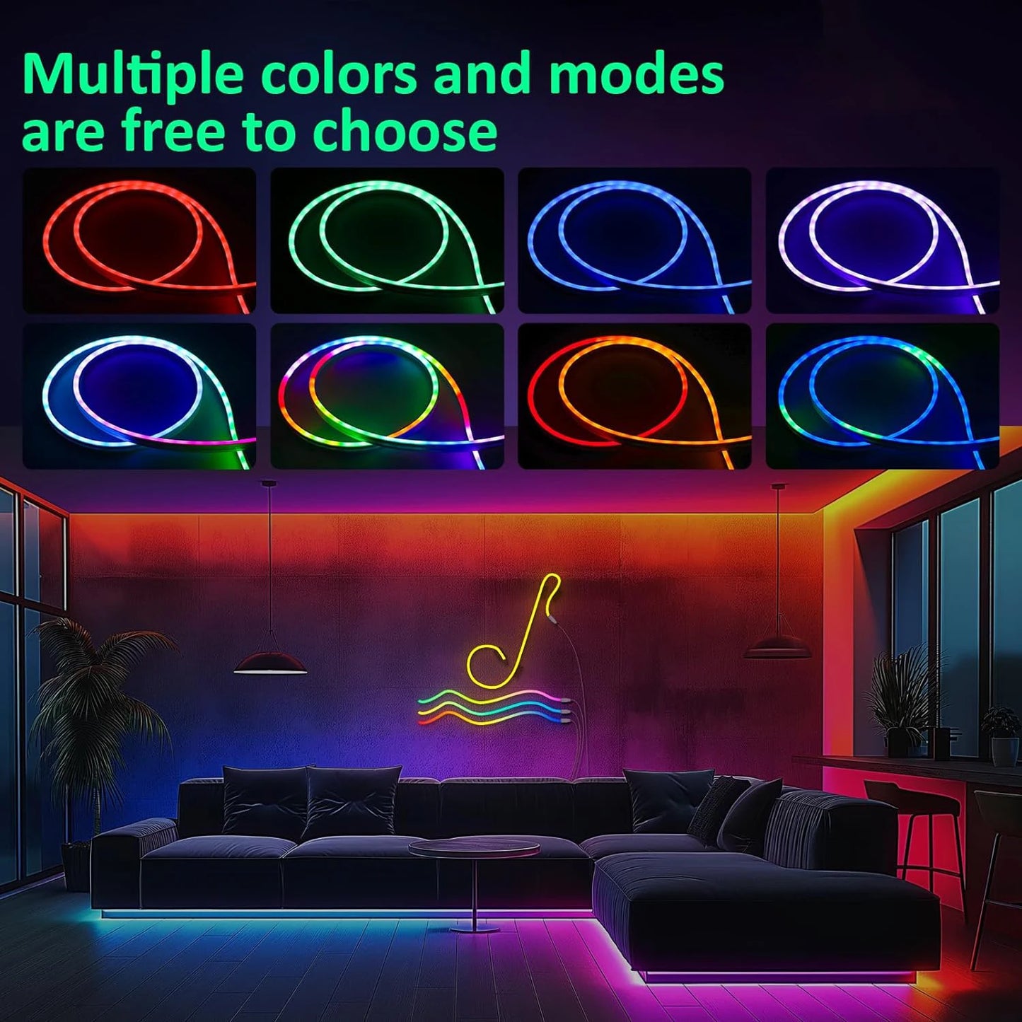 Aiopp Neon LED Rope Lights With Remote And App Control