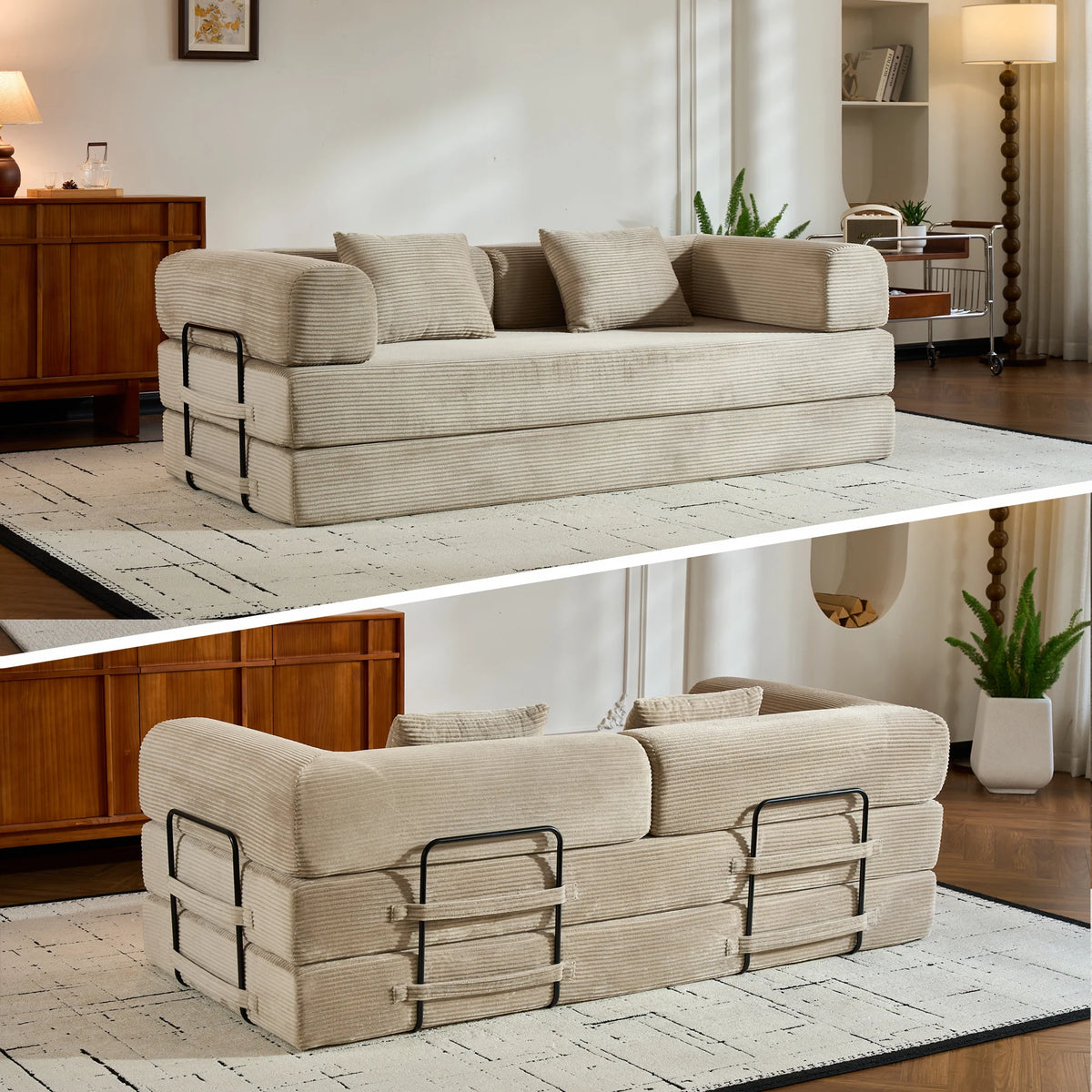 THOLASIS Folding Convertible Sofa Bed For Small Spaces