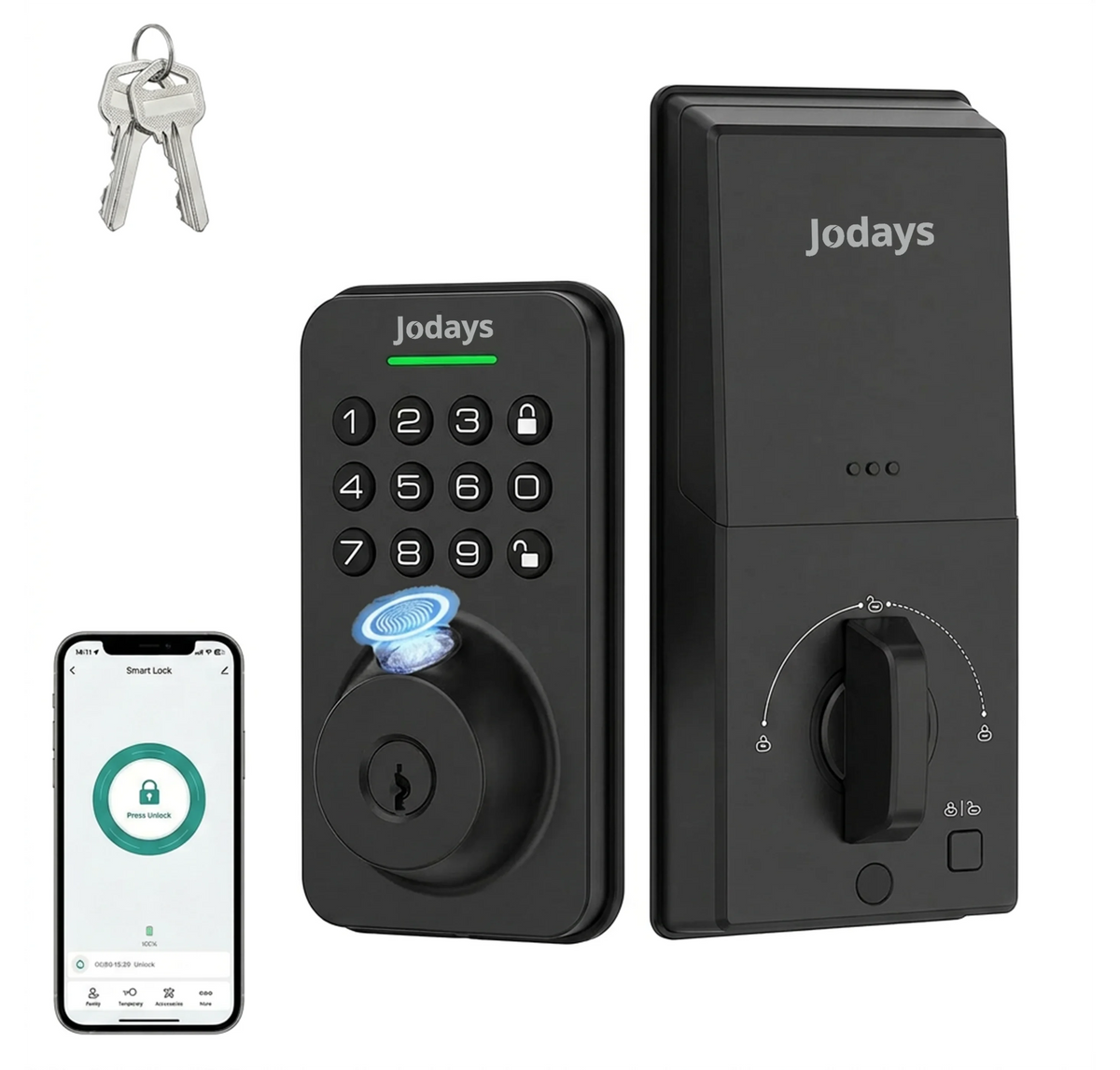 Jodays Smart Deadbolt Lock Fingerprint Keypad