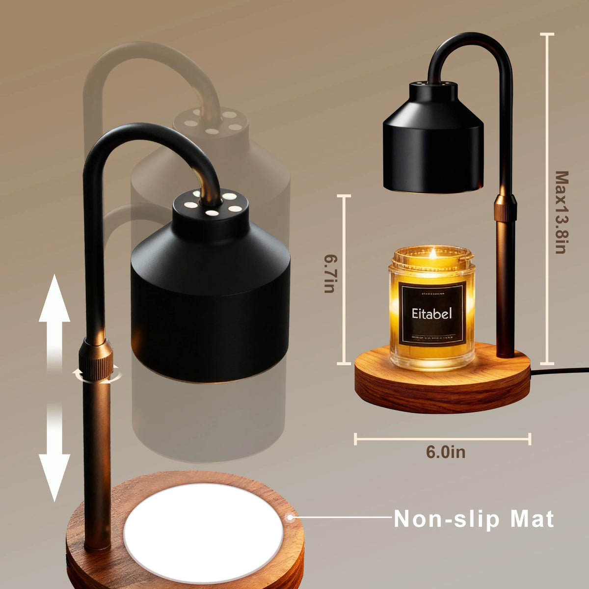 Artistic Electric Candle Warmer Lamp With Timer