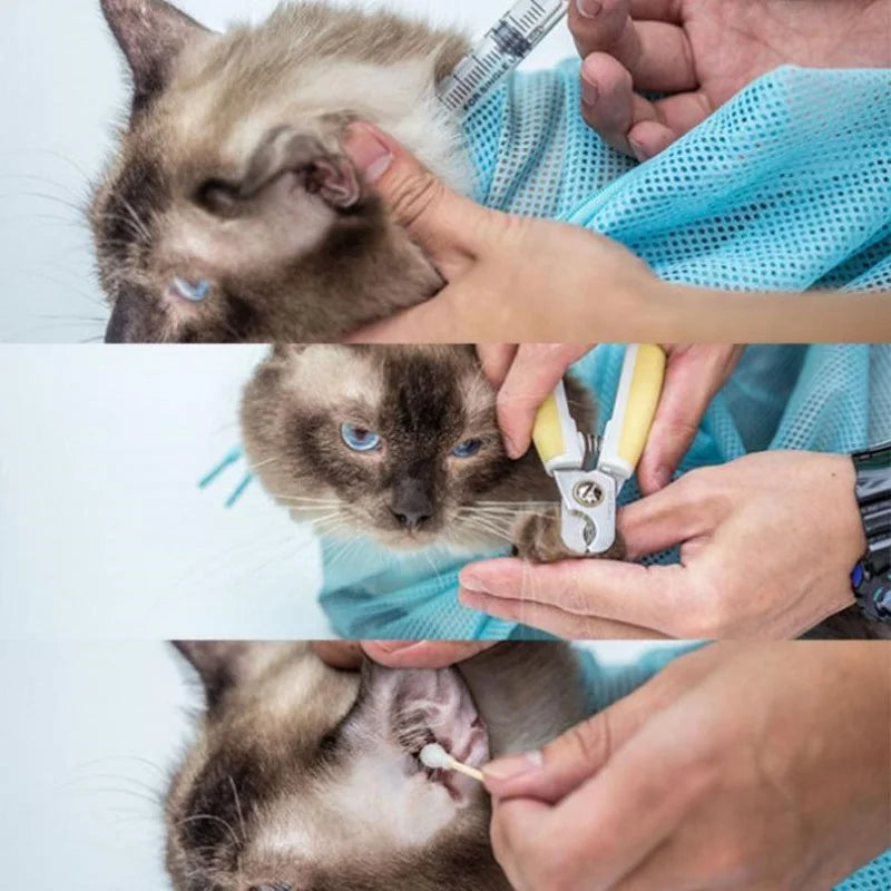 Adjustable Cat Grooming And Washing Mesh Bag