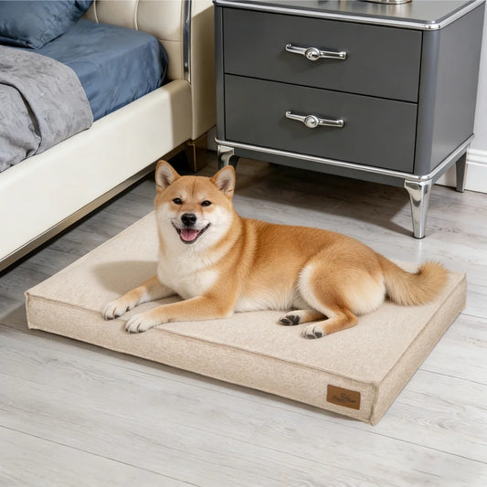 BingoPaw Waterproof Linen Dog Bed With Removable Cover