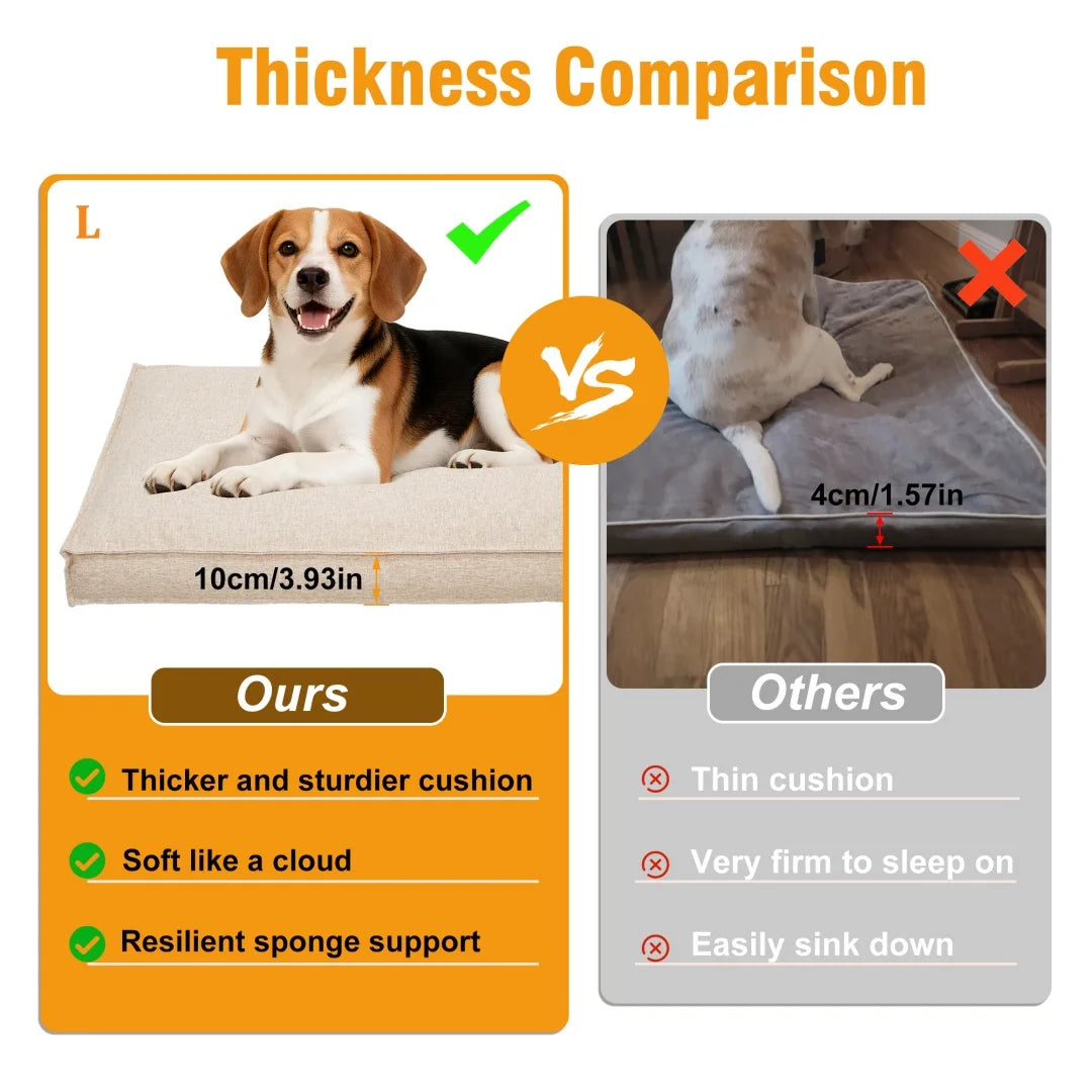 BingoPaw Waterproof Linen Dog Bed With Removable Cover