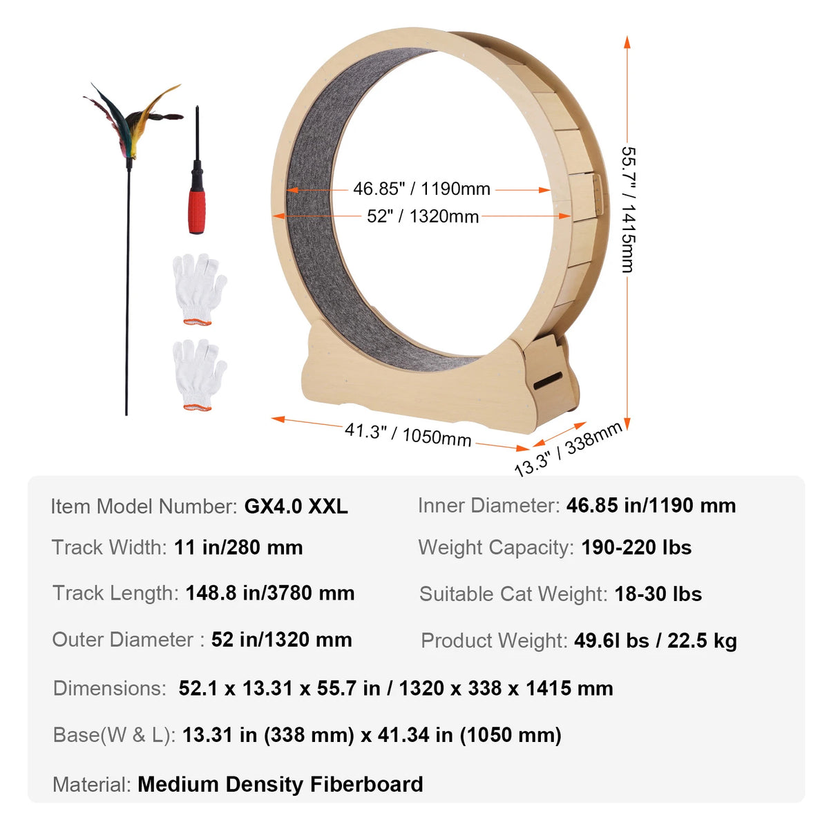 Succebuy Solid Wooden Cat Treadmill Wheel