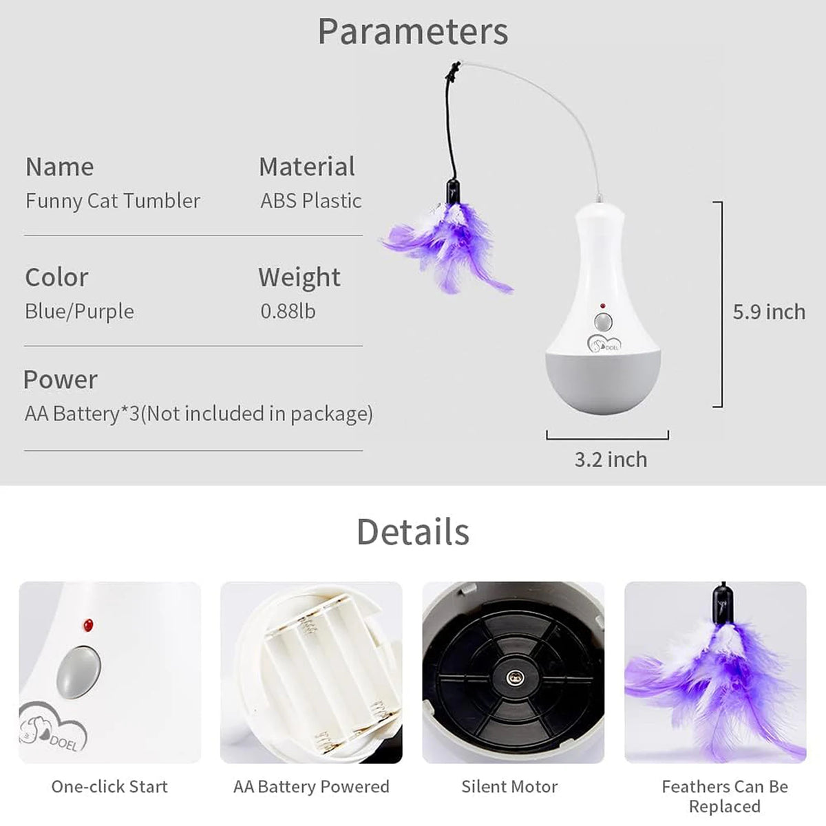 Interactive Cat Feather Teaser Exercise Toy