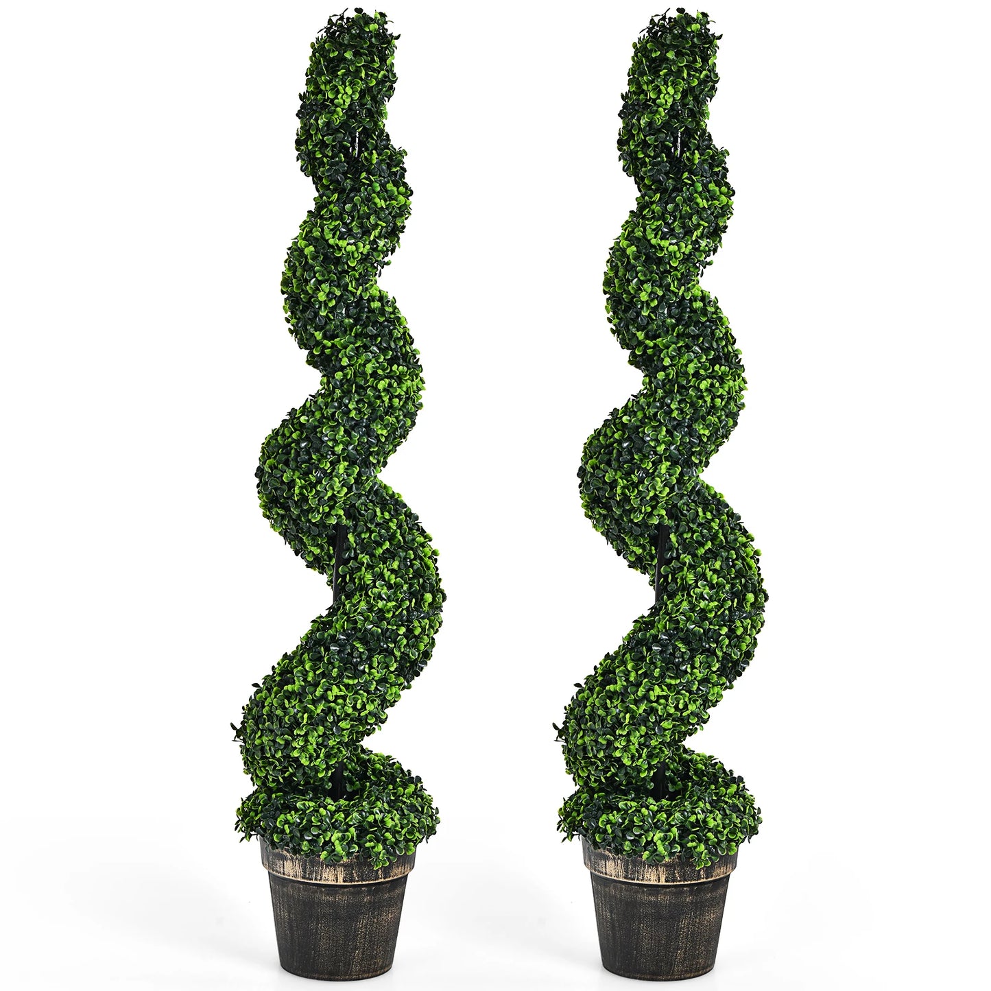 LIFEZEAL 2 Pack Spiral Boxwood Topiary Indoor Outdoor