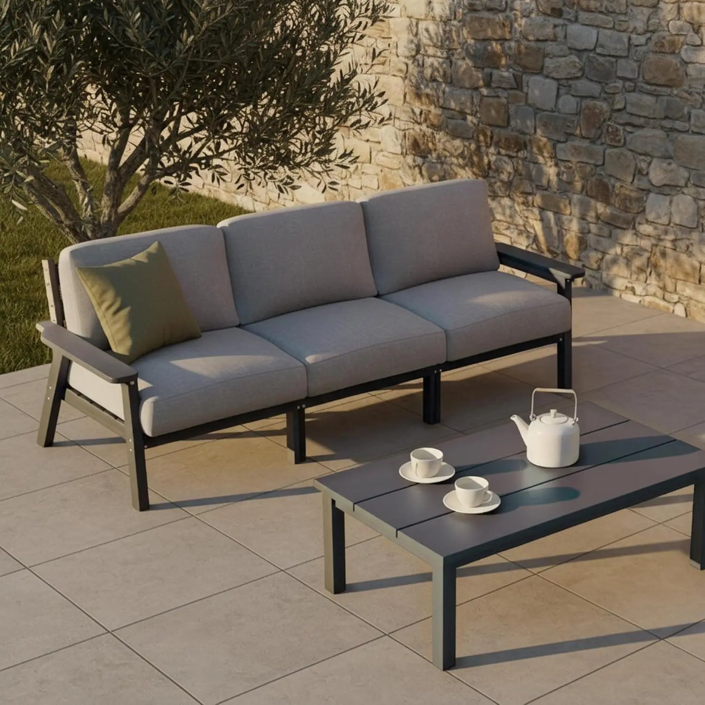 XIAOLANG Patio Three Seat Outdoor Sectional With Cushions