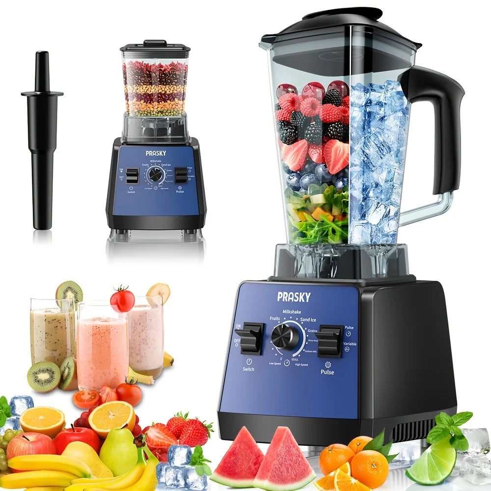 Prasky 2400W Blender And Grinder Combo Two Containers