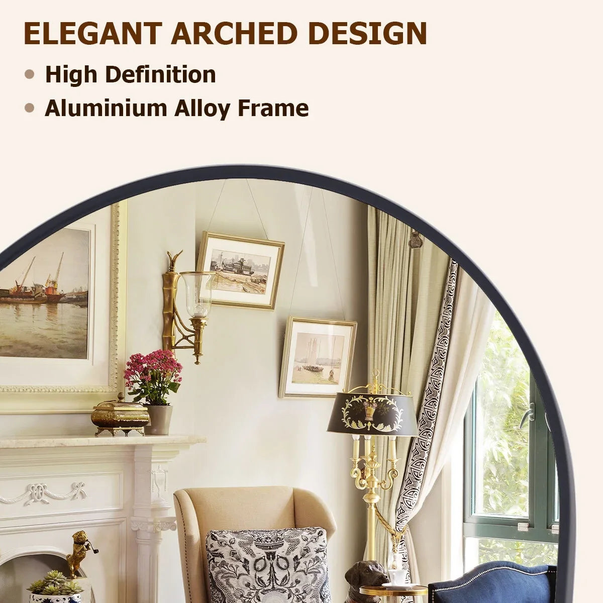 Arched Full Length Free Standing Floor Mirror