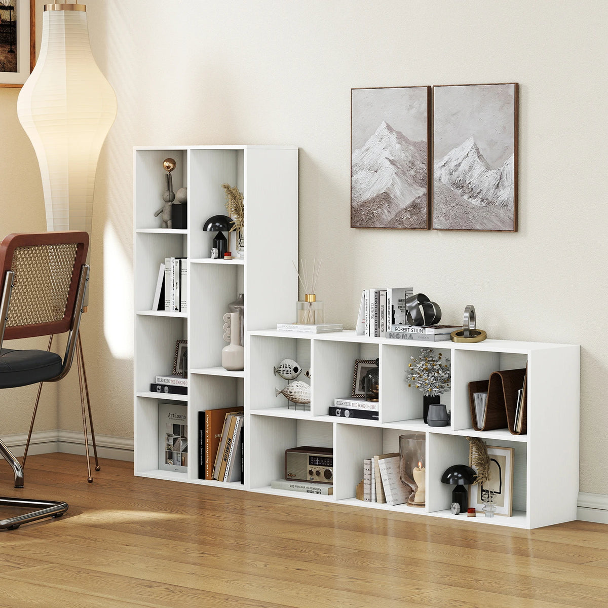 HOMASIS 7 Cube Bookcase Freestanding Bookshelf
