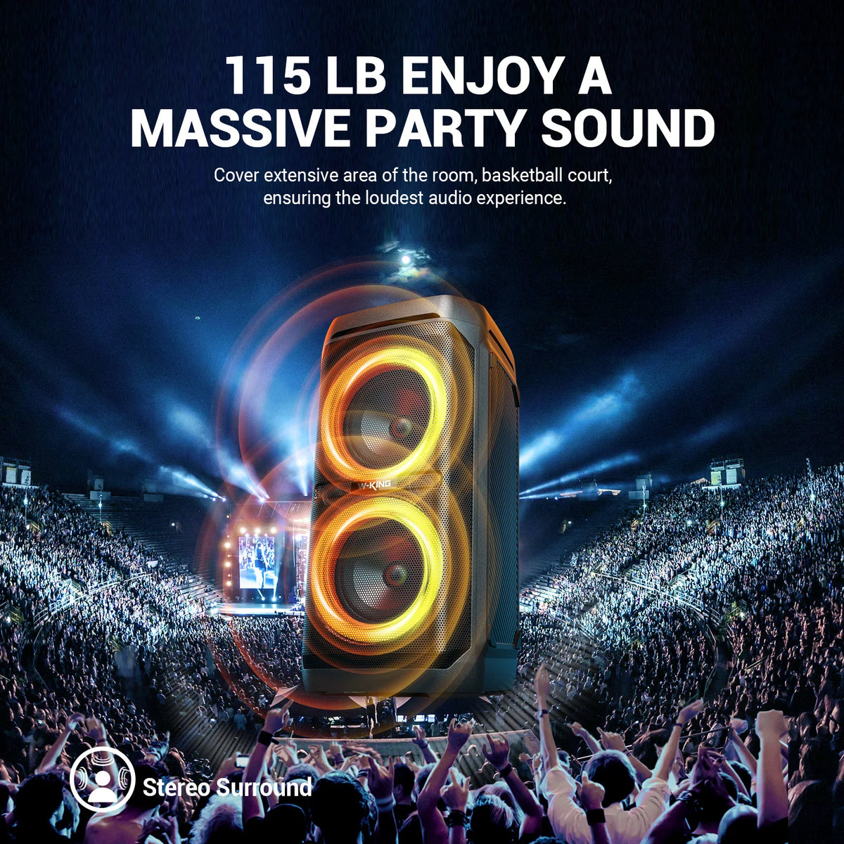 W-King T11 100W Bluetooth Speaker IPX6 Waterproof