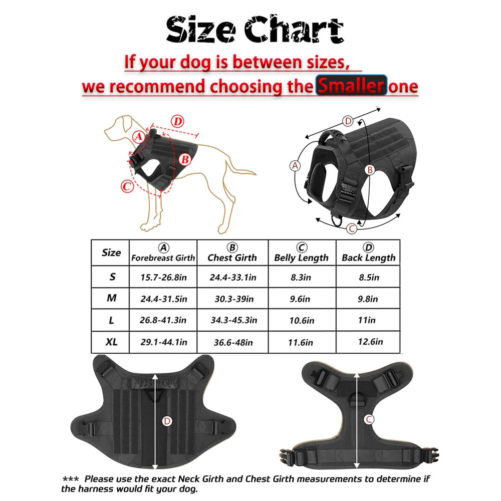 Tactical Dog Harness With Molle Pouches For Dogs