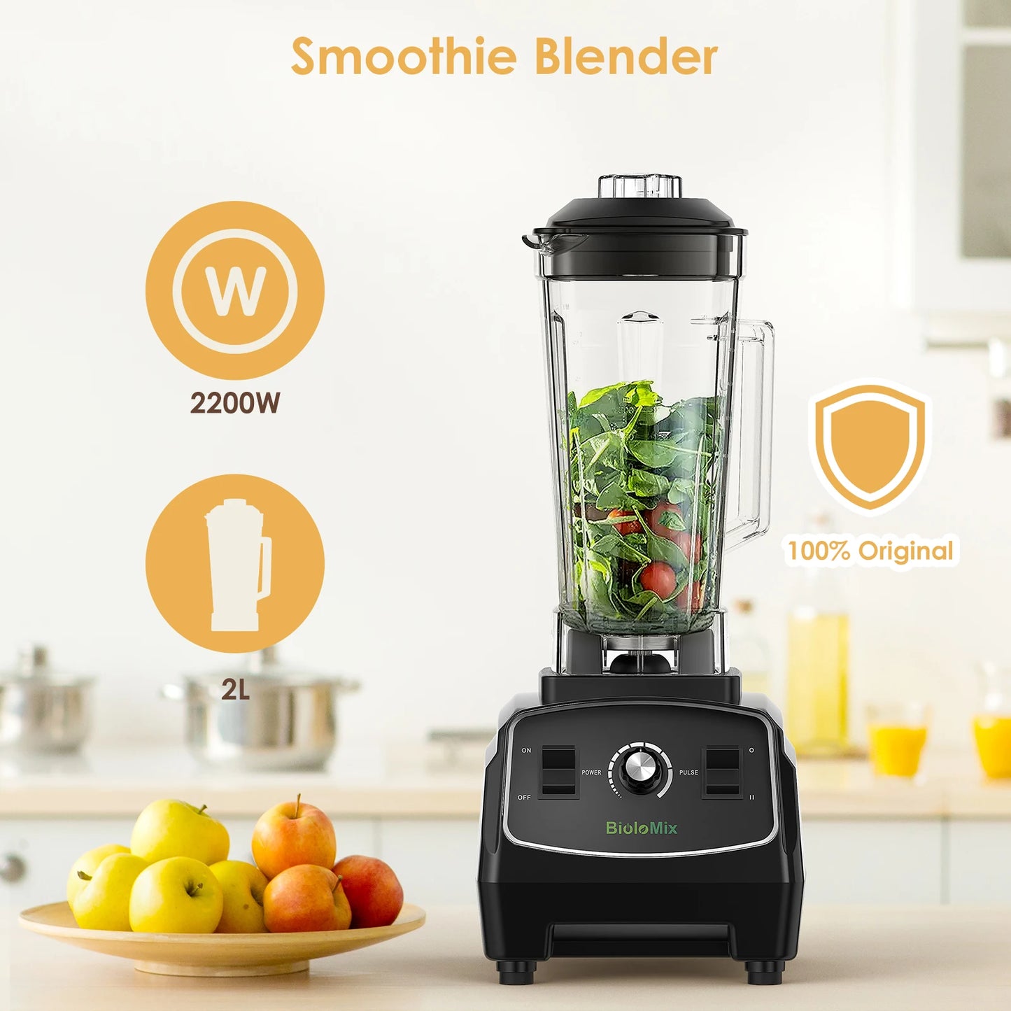 Biolomix 3HP 2200W Heavy Duty Blender Mixer Juicer