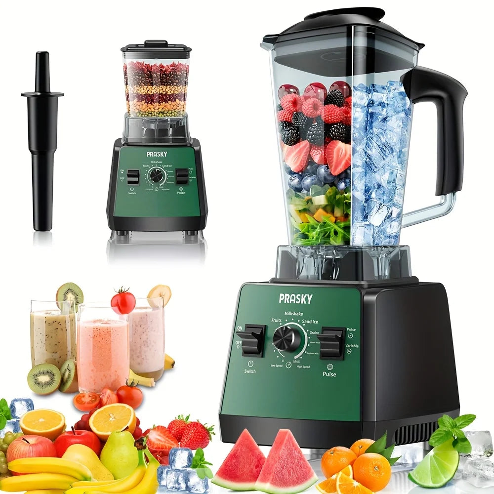 Prasky 2400W Blender And Grinder Combo Two Containers