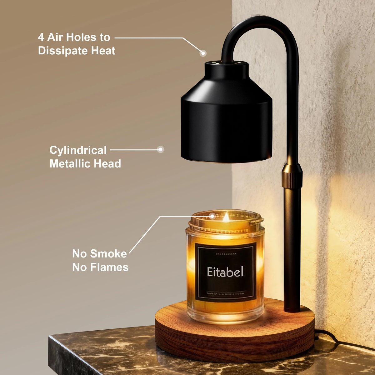 Artistic Electric Candle Warmer Lamp With Timer
