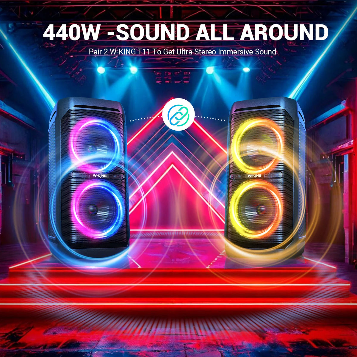 W-King T11 100W Bluetooth Speaker IPX6 Waterproof